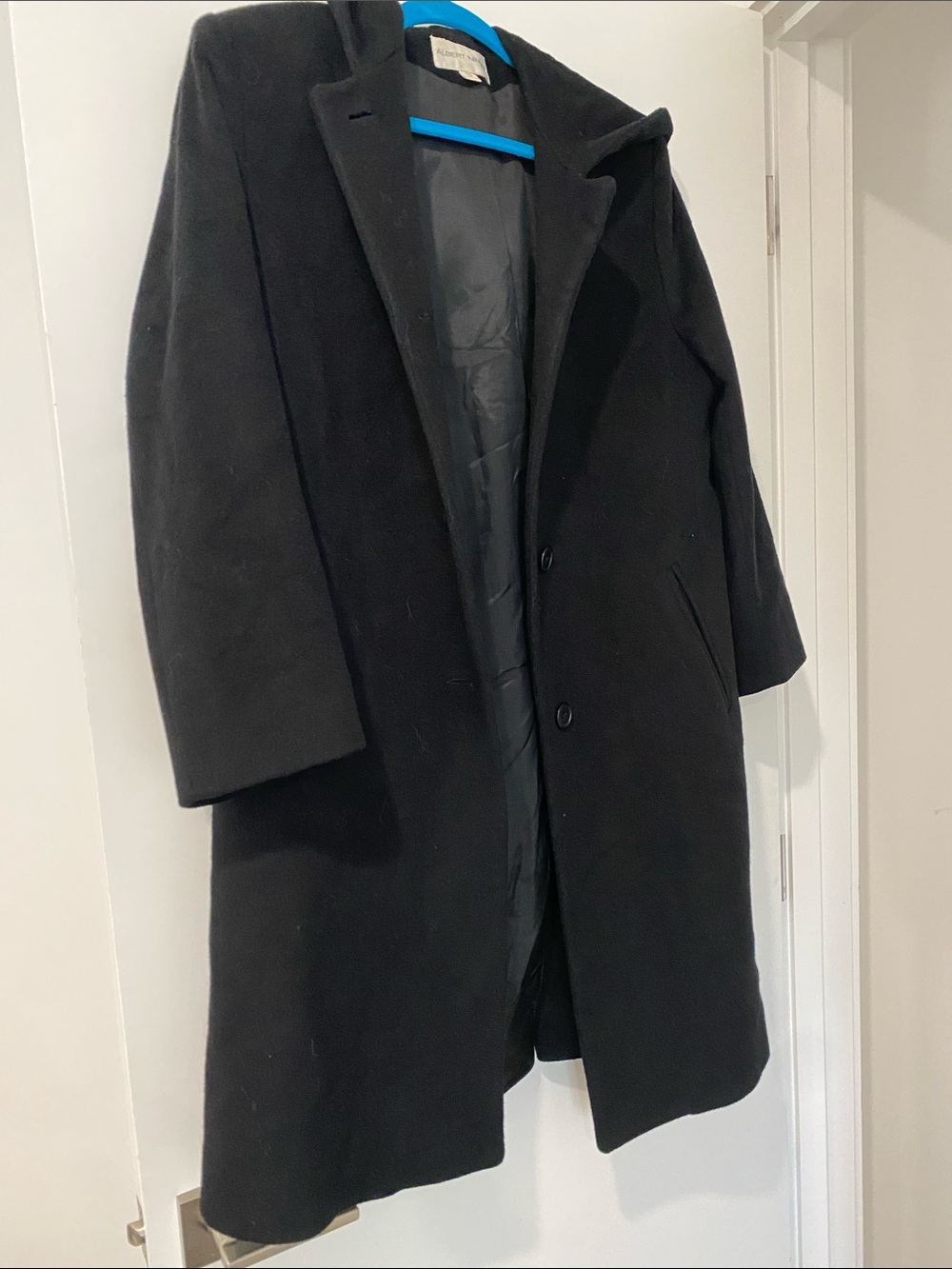Albert Nipon Black Wool Pea Coat